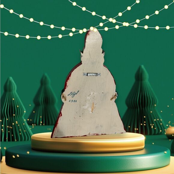 Vintage Santa hanging wall plaque handmade 1988 signed by Artist Christmas Decor - Picture 4 of 5